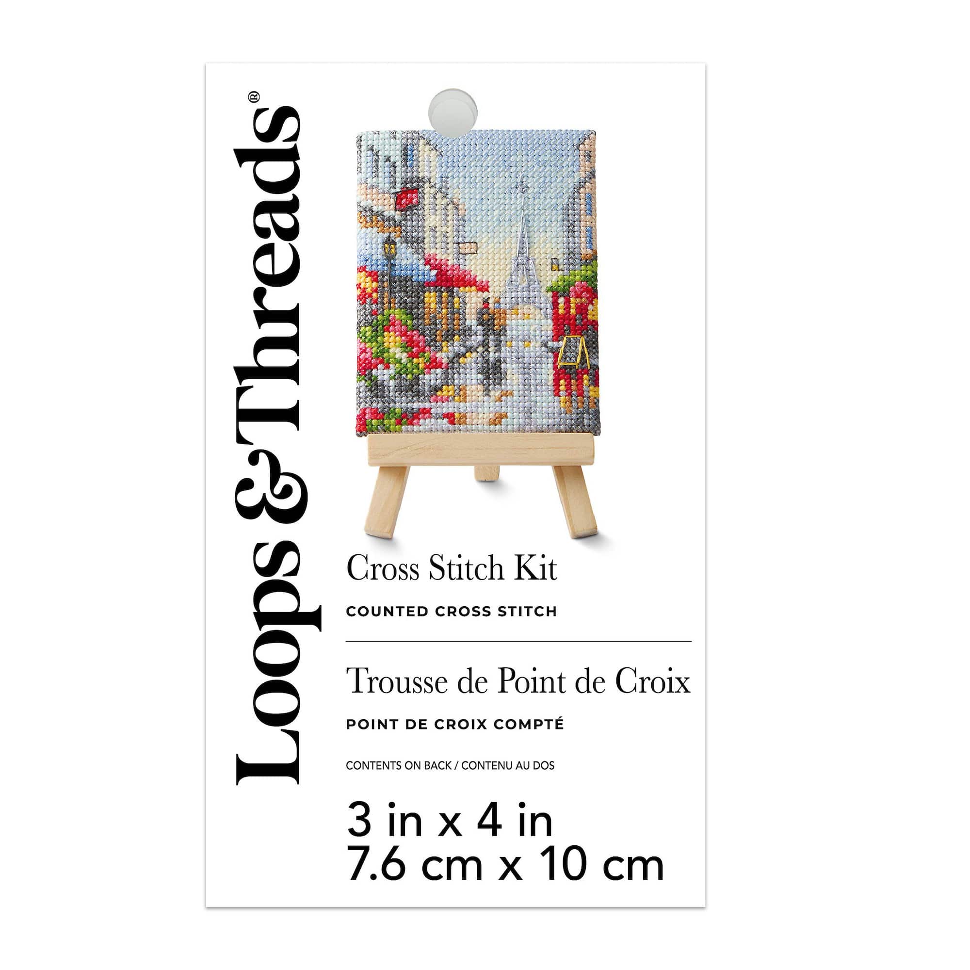3" x 4" Paris Counted Cross Stitch Kit by Loops & Threads®